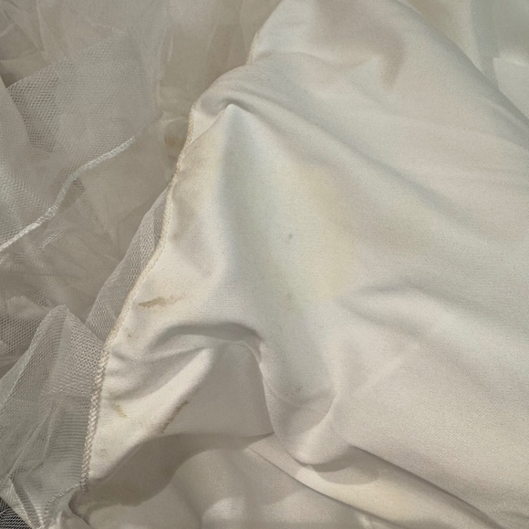 Say Yes to the Prom Juniors Embellished Strapless Cascade Gown Ivory Gold  SZ 7 - Picture 11 of 16